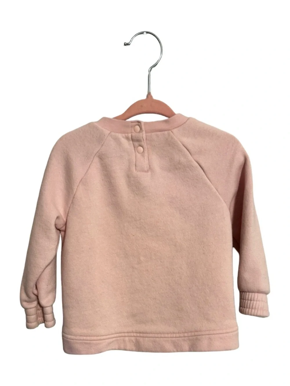 Nike Girls Light Pink Crewneck Sweatshirt Gray & Pink Swoosh Size 18M FLAWED